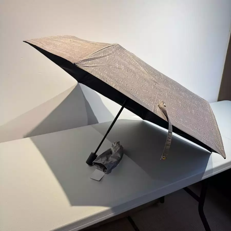 最強UV防護100％晴雨兩用 超簡單面板自動開收傘 灰駝色