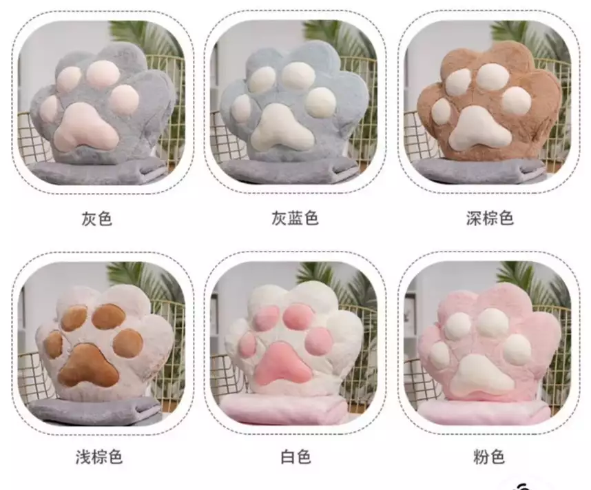 白色－毛絨+PP棉40cm X35cm(貓爪抱枕+毛毯)