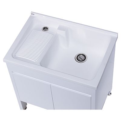 【育宏】U-380-固定式洗衣板洗衣台(單水槽含配件)-80cm-本商品不含安裝