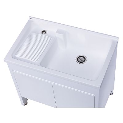 【育宏】U-390-固定式洗衣板洗衣台(單水槽含配件)-90cm-本商品不含安裝