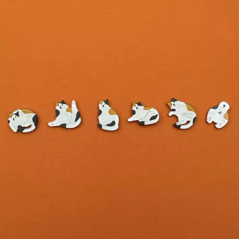 日日野餐肥貓之姿系列 別針